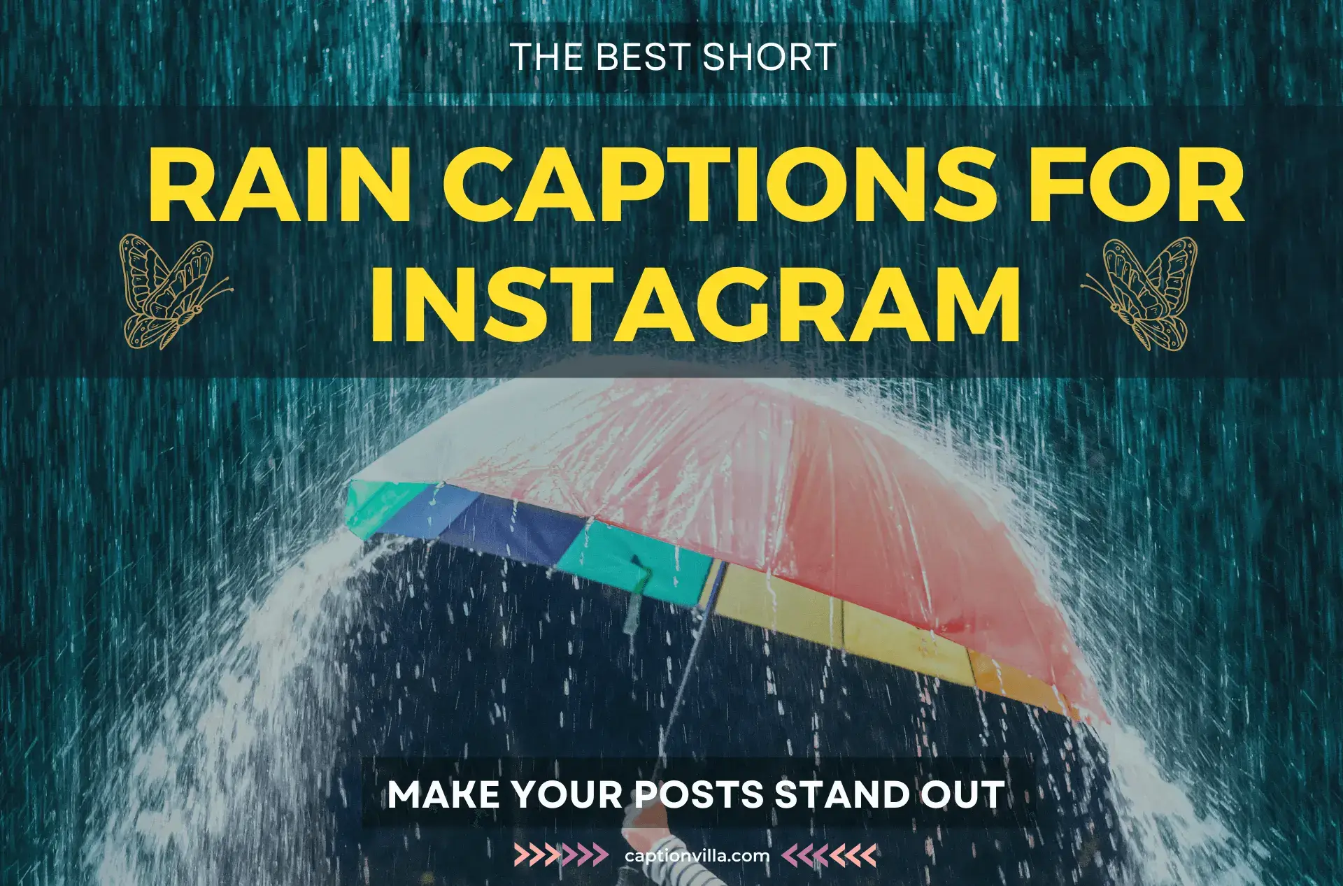 Rain failing loving photo with the title of rain captions for Instagram