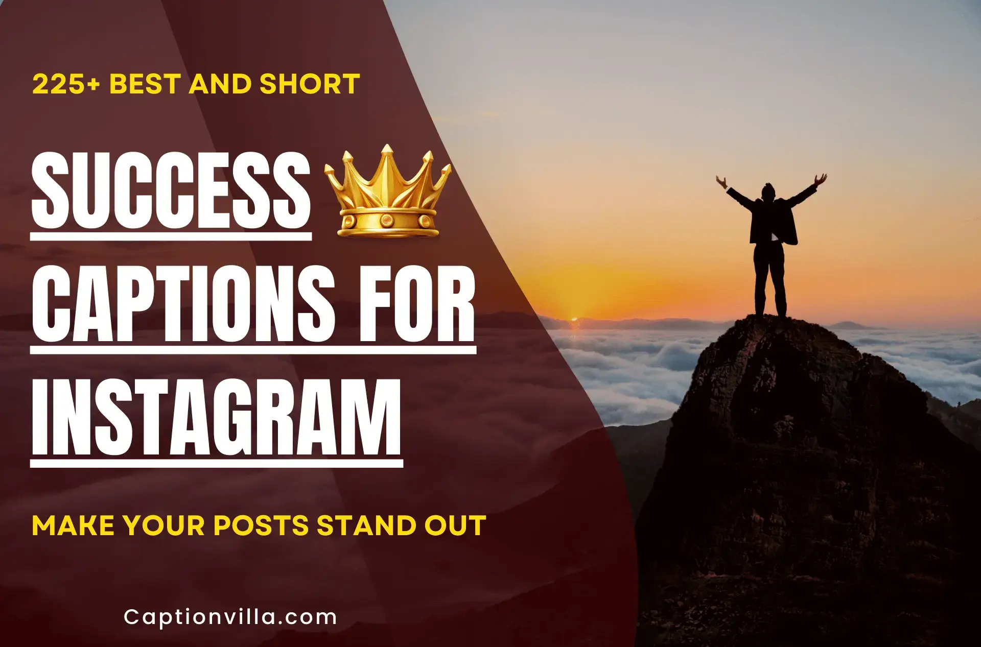 Title for Success Captions For Instagram with amazing scene of man success