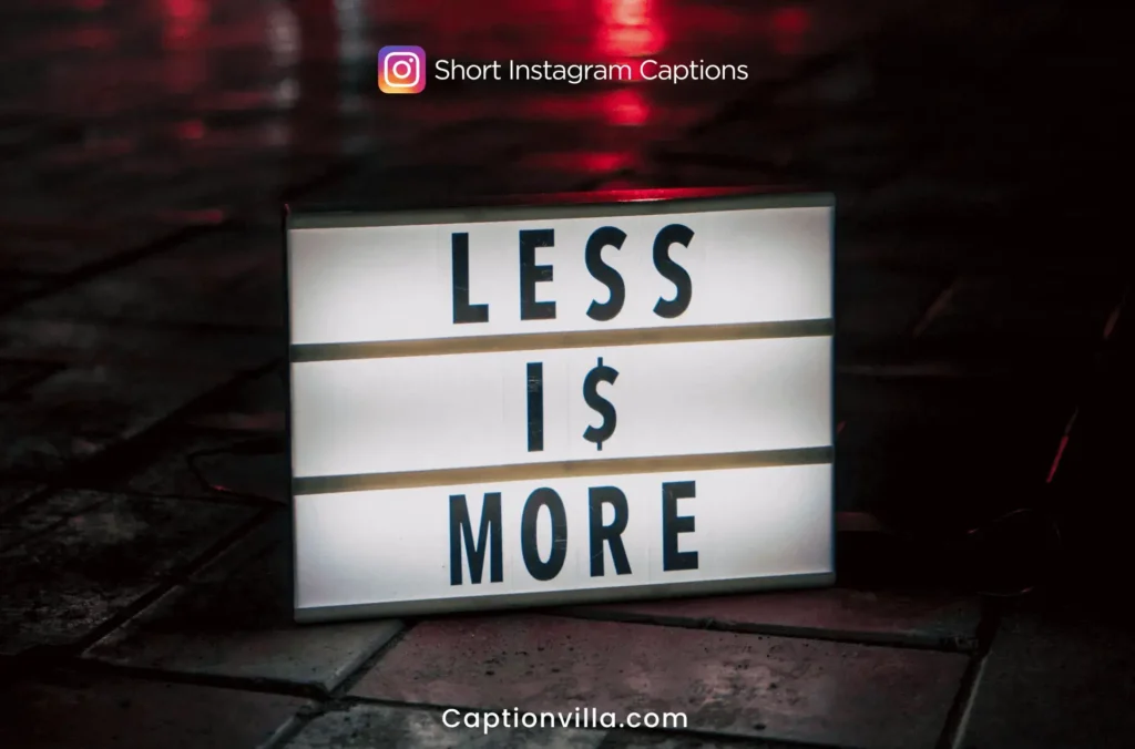 Less is more! Short Instagram caption