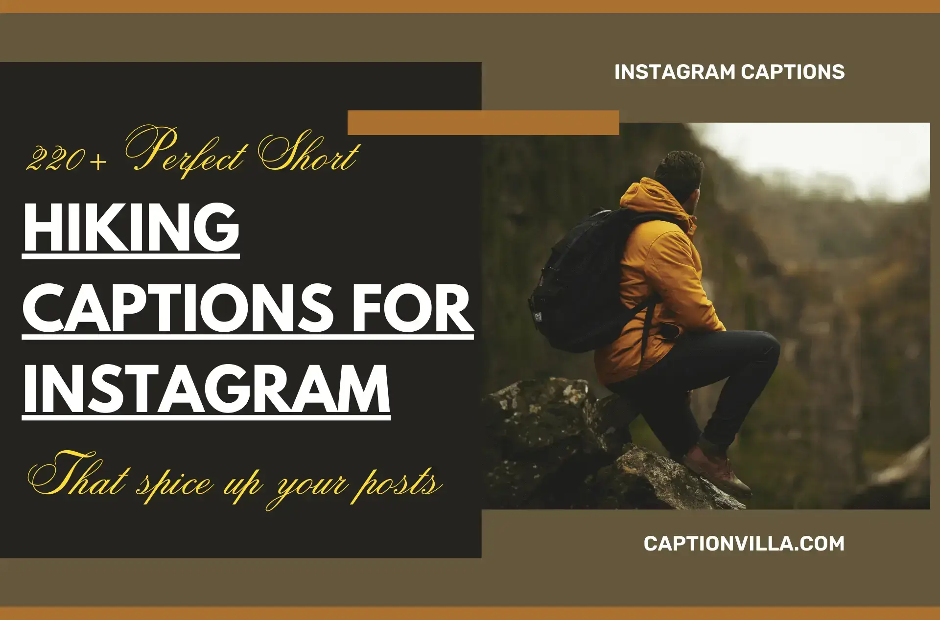 This image includes the title of Hiking Captions for Instagram.