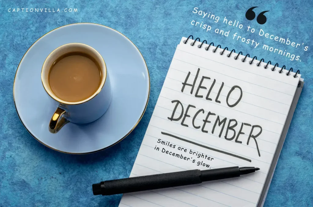 Saying hello to December's crisp and frosty mornings. - Hello December Captions for Instagram
