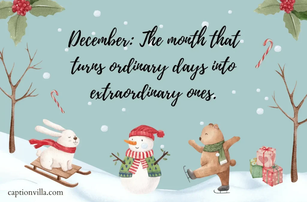 December: The month that turns ordinary days into extraordinary ones. - Welcome December Instagram Captions