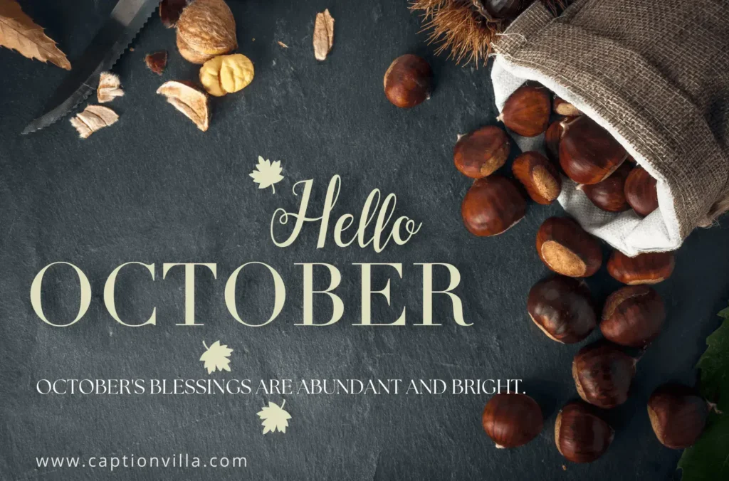 October's blessings are abundant and bright. - Best Welcome October Instagram Captions
