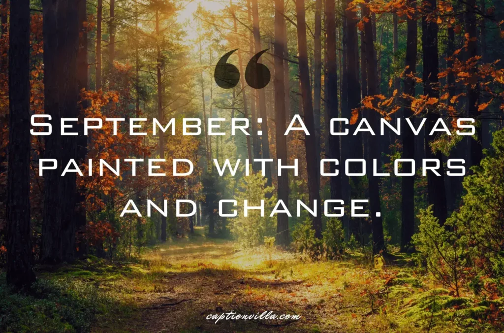 September: A canvas painted with colors and change. - September Month Captions