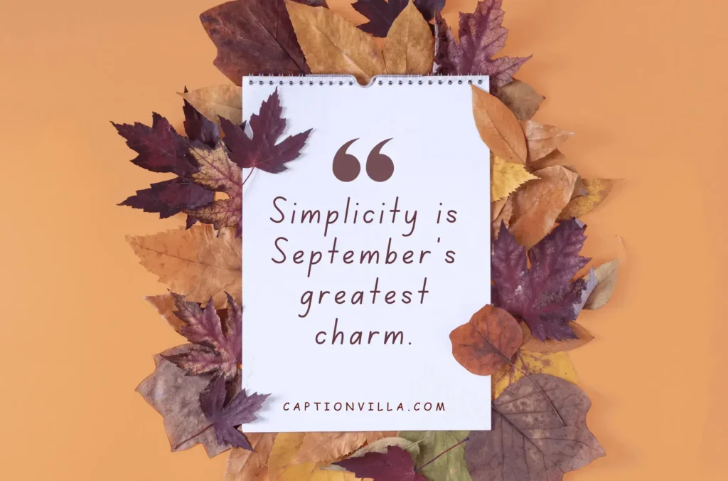 Simplicity is September's greatest charm. -Short September Captions
