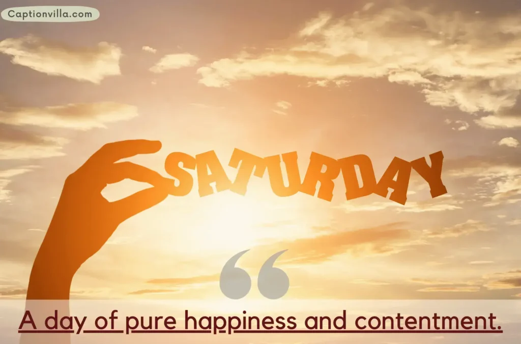 Saturday comes with pure happiness and contentment - Saturday Morning Captions for Instagram