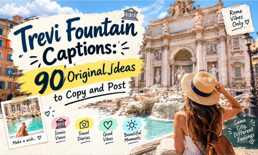 trevi fountain captions